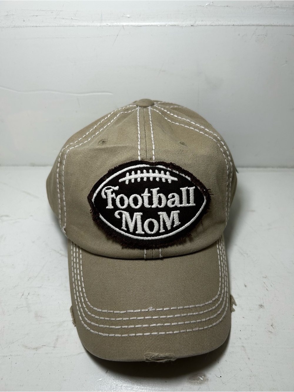 NWT Football Mom Distressed Baseball Cap Hat Adjustable Strap Fan Wear